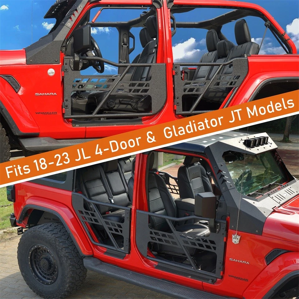 Off-Road Tubular Half Door Mirror For 76-25 Jeep Wrangler YJ TJ JK JL Gladiator - Image 3 of 4