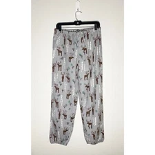 The Company Store Boys Flannel Grey Deer Print Pajama Bottoms Christmas Holiday