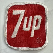 Vintage 7UP 7 UP Soda Pop Old Patch Badge 2” Square Uniform Clean Red White