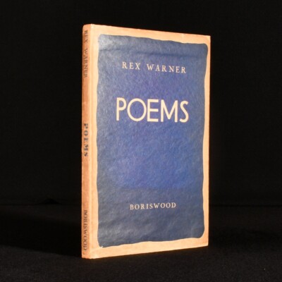 1937 Poems by Rex Warner First Edition Unclipped Dust Wrapper