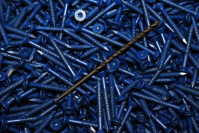 (1,500) T30 Torx Flat Head 1/4 x 2-1/4 Concrete Screws Tapcons + 3 Bits BULK