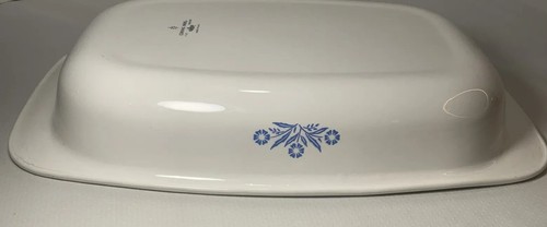 CorningWare P-21 blau Kornblumenröster Röstpfanne mit Holzgriff Wiege - Bild 16 von 19