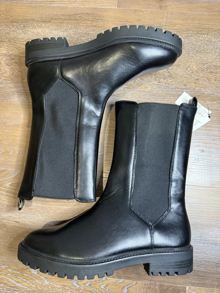 Botas Chelsea Banana Republic de cuero vegano caña alta para mujer talla 9 nuevas con etiquetas Foto 2 de 4