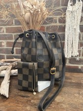 Genuine Fendi Vintage Pequin Chequerboard Bucket Bag Matching Pouch & Insert
