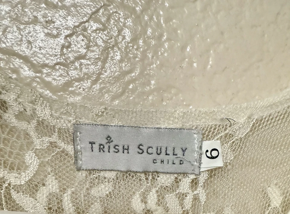 Trish Scully All Lace Girls SZ 6 Needs Zipper Replaced Flower Girl Dress - Image 4 of 4