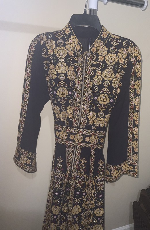 Embroidered Kaftan Women's Thob Palestine Style Festival Maxi Dress