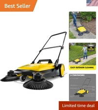 Walk Behind Outdoor Push Sweeper S 4 Twin for Workshops, Warehouses or Garage...