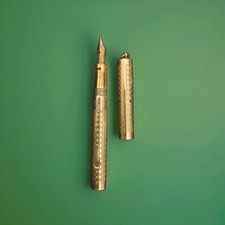 Ancien stylo plume N°3 CONKLIN 3,7" superposition dorée croissant EXCELLENT ETAT