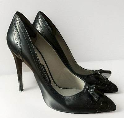 Tom Ford Black Leather Tassel Pointed Toe Pumps Stiletto Heels Italy 8.5 Read