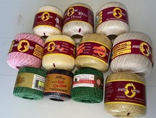 Multiple Color Variety Lot Of 11 Crochet Thread South Maid Metallic NOS