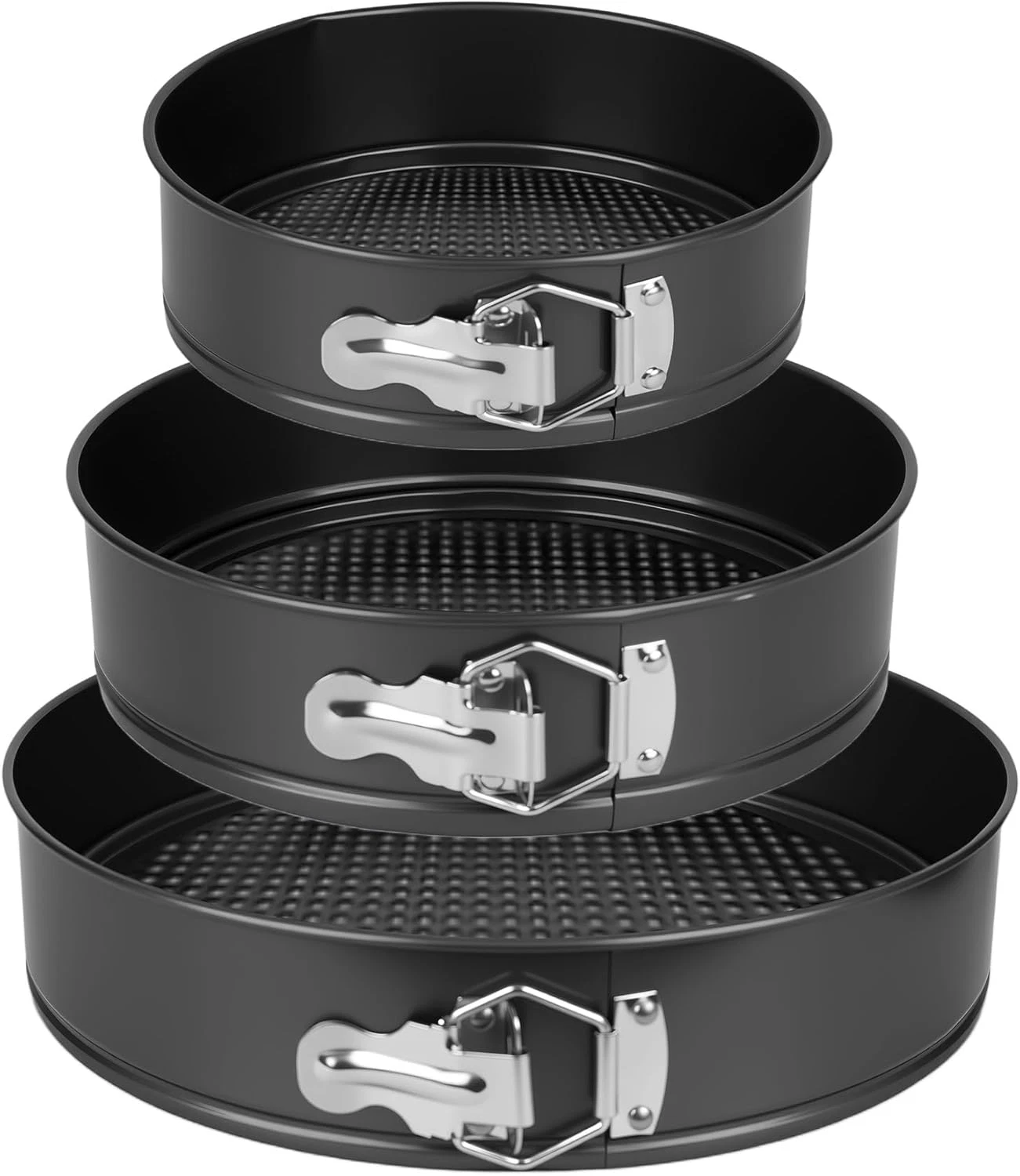 Springform Pan Set of 3 (7"/9"/11") - Non-Stick Cheesecake Pans with Removable B