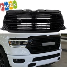 Fits Ram 1500 Laramie 2019-2024 Gloss Black Front Bumper Grille Grill Assembly