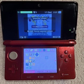 Nintendo 3DS CTR-001 Handheld System Red w/ Charger