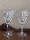 Set of 2 VTG WATERFORD Crystal MAEVE Water Goblets SIGNED 6 7/8"H Ireland