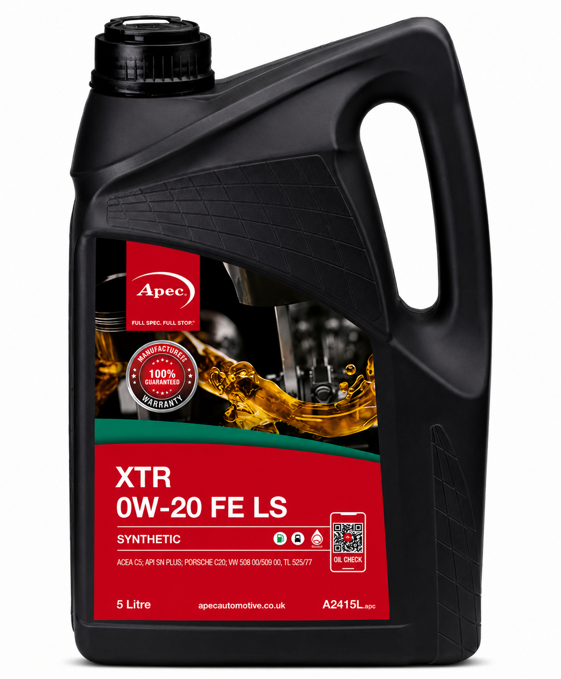 APEC XTR 0W-20 FE LS Fully Synthetic Engine Oil 5L | ACEA C5 Porsche C20