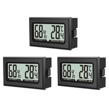 3 Misuratori Di Umidità Dell'Aria, Mini Igrometro Digitale Con LCD, Temperatura