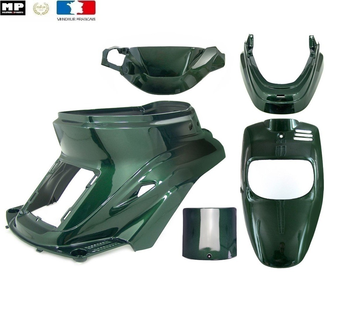 Kit carrosserie vert jaguar Yamaha Spirit 50 habillage haute résistance
