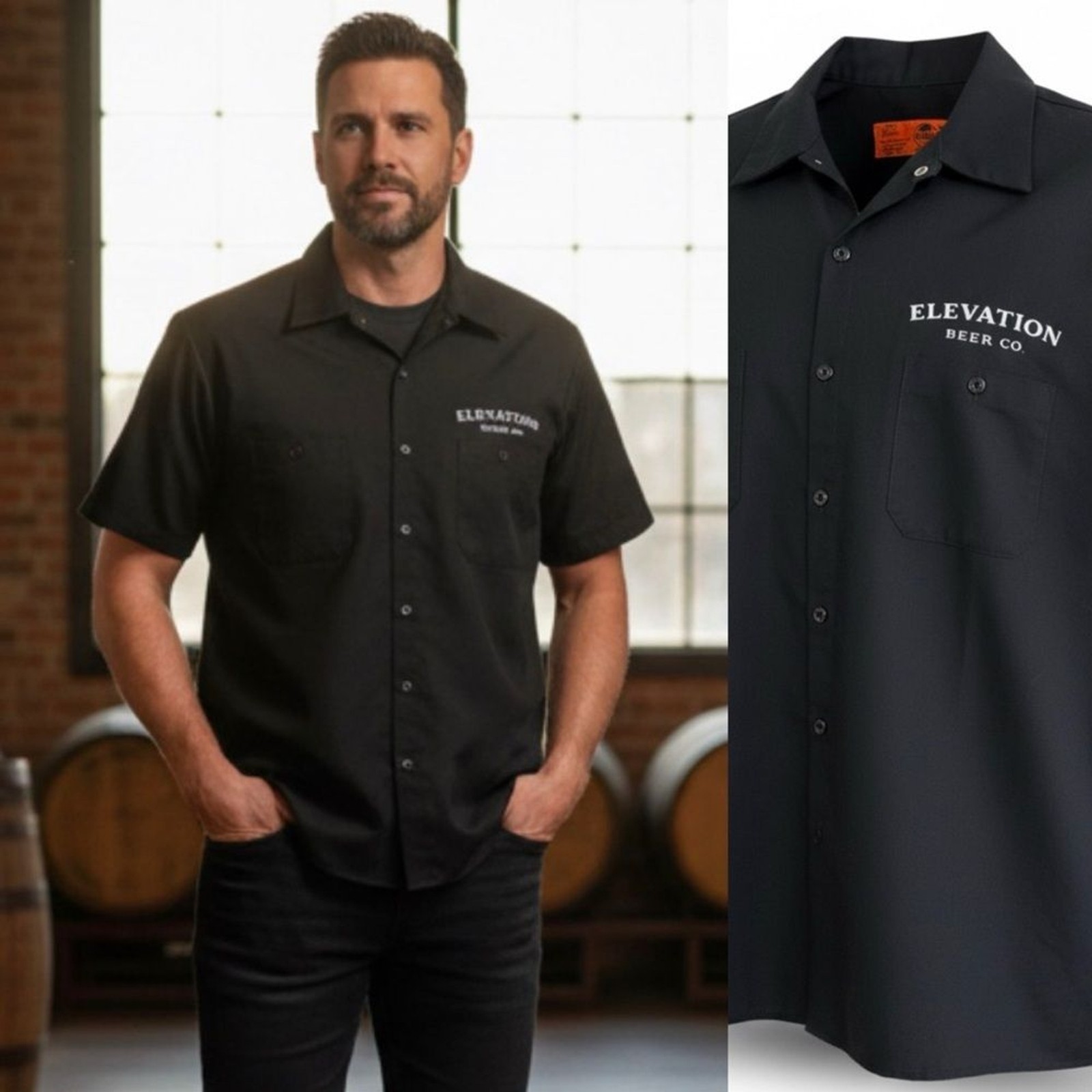 Red Kap Elevation Beer Co  full button collared B… - image 1