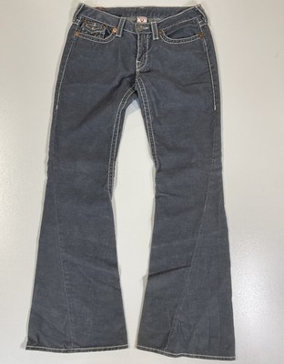 Vintage True Religion Joey Big T Corduroy Low Rise Flare Pants 32x33 USA Y2K