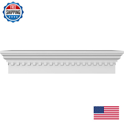 Ekena Millwork Endurathane Traditional Crosshead W/Dentil Trim 46 Bottom Width