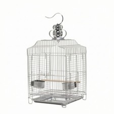 Bird Cage with Pull-out Tray Stainless Steel Hanging Bird Cage Easy to Clean