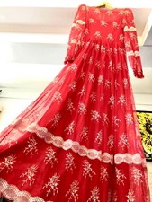 Blugirl Blumarine Red Long Dress A Line 38 Italy