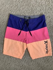 Boys size 14 Hurley Colorblock multicolor unlined swimsuit board shorts