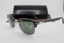 NEW PERSOL P 8139-S 95/58 BLACK SILVER POLARIZED AUTHENTIC SUNGLASSES 55-20