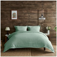 Textured Ribbed Duvet Cover Soft Microfibre Breathable Bedding Set Double King