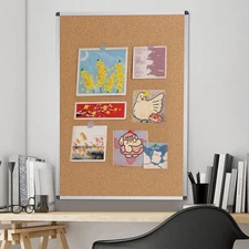 Cork Notice Board, 18 X 12 Inches, Cork Bulletin Board with Silver Aluminium ...
