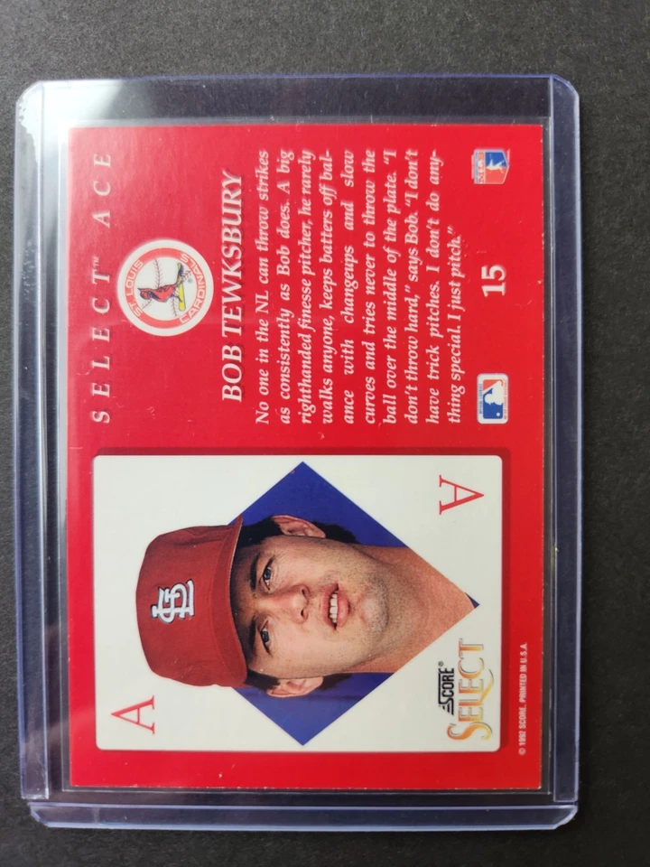 1992 Score Aces Bob Tewksbury Card # 15 St Louis Cardinals - Image 2 of 4