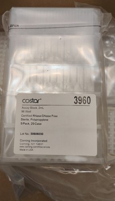 Costar Corning REF 3960 Assay Block 2mL 96 Well Square V-Bottom Lot 5 PKS