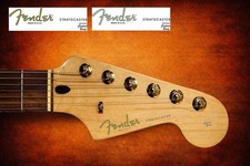 1 Fender Stratocaster Std Decal Headstock Gold Grey Waterslide Guitar Guitar