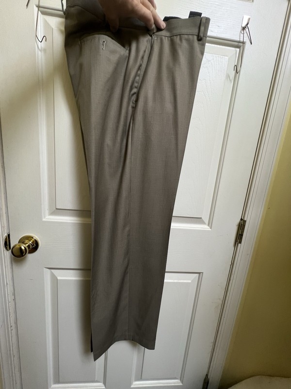 Perry Ellis Portfolio Men's Dress Pants Beige Polyester Rayon Twill Regular Str…
