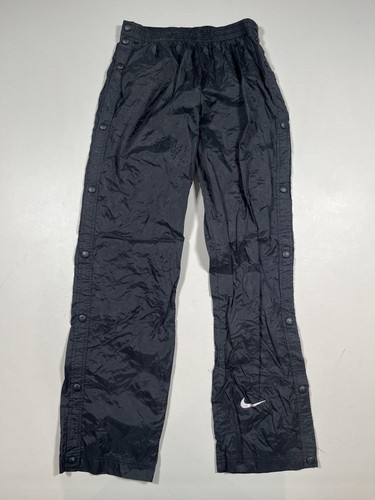 Nike Track Pants Youth Large Black Tear Away Snap Side Swoosh Warm Up Athletic