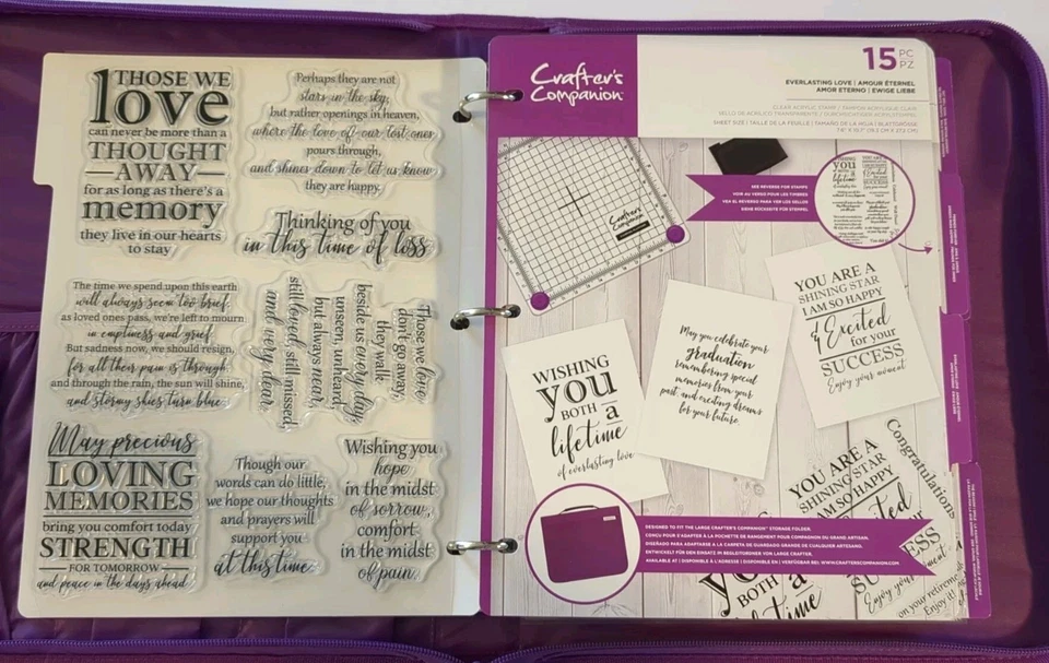 Crafters Companion Verse (11) SETS Plus 拉链存储粘合剂 0267 — 第 3/4 张图片