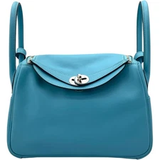 HERMES Lindy 26 Verso Y Stamp Turquoise/Mint SHW from Japan #1870