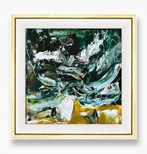 Ireland Wild Atlantic Storm Abstract Seascape Painting Textured Moody Wall Decor