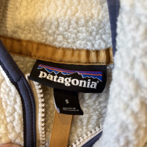 Vintage Patagonia Hooded Deep Pile Oatmeal Fleece, Purple Trim w/3 Zippers Small - Bild 8 von 16