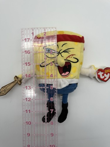Peluche Ty Beanie Babies 2008 Viacom Capitán Bob Esponja con etiquetas 8" - Imagen 14 de 14
