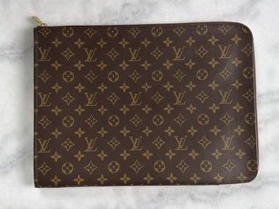 Louis Vuitton Poche Document Monogram Aktentasche Clutch Tasche 38x28 Top