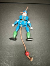 Hampelmann | Holz-Spielzeug | Hampelfigur | Blau | Gr&uuml;n | 19x9cm