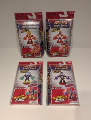 Akedo Beast Strike S6 Lot - Dragon Chux, Shark Wildtide, Tiger Hi-Ashi, Bugout