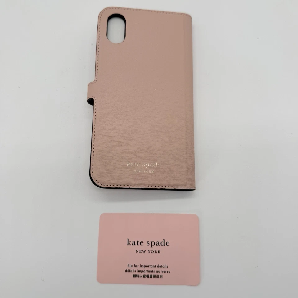 Kate Spade New York iPhone X/XS Case Folio Wallet MagSafe Pink Flower Leather - Image 3 of 4