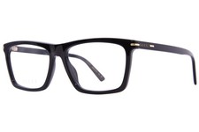 Gucci GG1445O 001 Eyeglasses Men's Black/Gold Full Rim Rectangle Shape 56mm