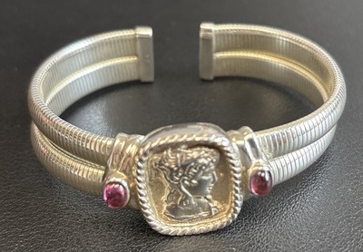 Sterling Silver Roman Style Head Relief Bracelet SeidenGang .925