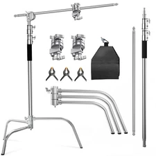 C Stand With Boom Arm - Photography Light Stand, Max Height 10.5ft/320cm, 4.2...