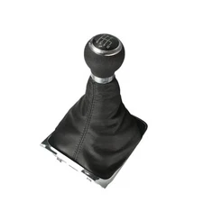 6-Speed Gear Shift Knob with Leather Boot Cover - Vehicle Specific Fit for 