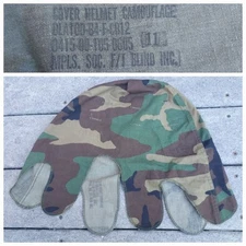 USGI M-1 Helmet Cover Woodland Camouflage BDU Steel Pot Military 1984 M1 Helmet