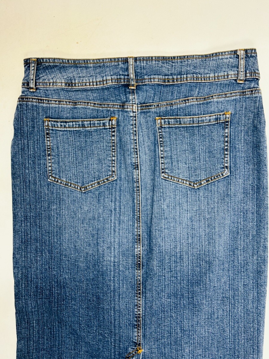 Vintage Y2K Womens 12 Faded Denim Jean Long Straight Maxi Vintage Y2K Womens 12 Faded Denim Jean Long Straight Maxi
